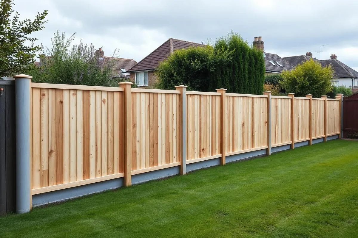 Newly installed 1.8m close board fence with concrete posts on a South London garden boundary